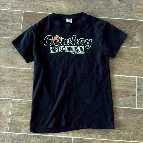 Vintage Harley Davidson Black T-Shirt Texas Cowboy Small “Keep Austin Weird” - Picture 2 of 5